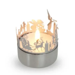 Schattenspiel Adventskranz, Stecksilhouette für Teelicht