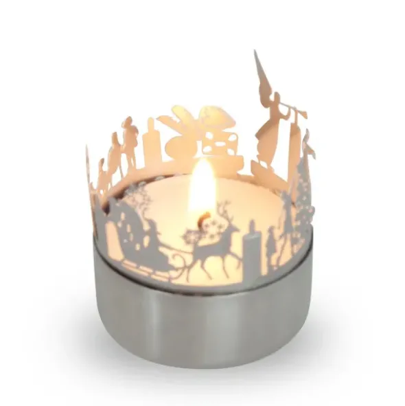 Schattenspiel Adventskranz, Stecksilhouette für Teelicht