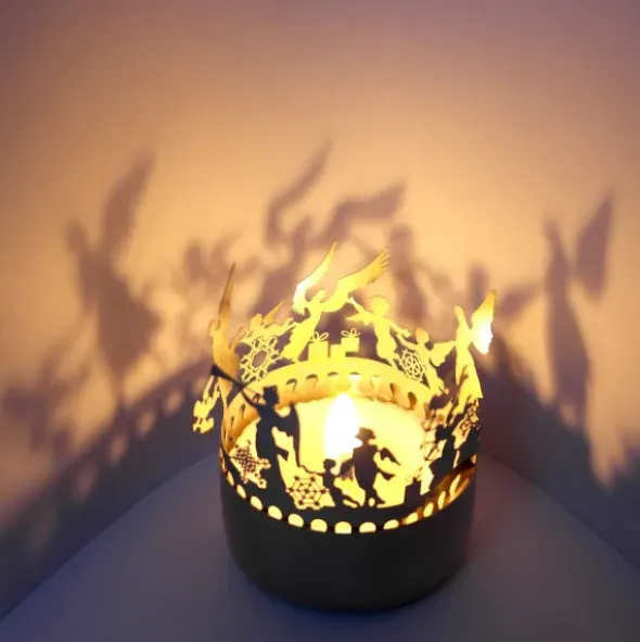 Schattenspiel Engel, Stecksilhouette für ein Teelicht