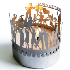 Schattenspiel Geburtstag, Stecksilhouette für Teelicht