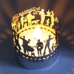 Schattenspiel Hochzeit, Stecksilhouette für Teelicht