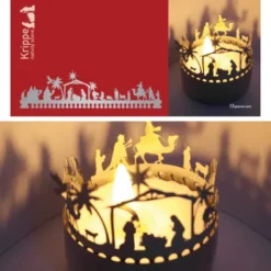 Schattenspiel Krippe Orient, Stecksilhouette für Teelicht