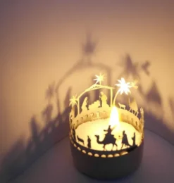 Schattenspiel Krippe Orient, Stecksilhouette für Teelicht