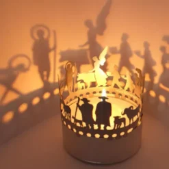Schattenspiel Krippe, Stecksilhouette für Teelicht