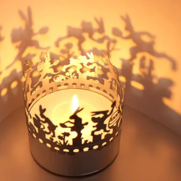 Schattenspiel Ostern, Stecksilhouette für Teelicht