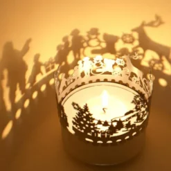 Schattenspiel Santa Claus, Stecksilhouette für Teelicht