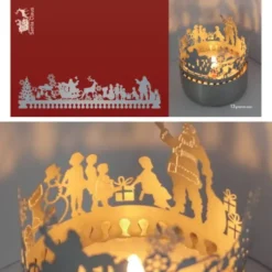 Schattenspiel Santa Claus, Stecksilhouette für Teelicht