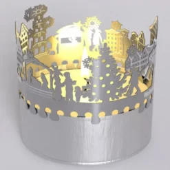 Schattenspiel Weihnachtsmarkt, Stecksilhouette für Teelicht