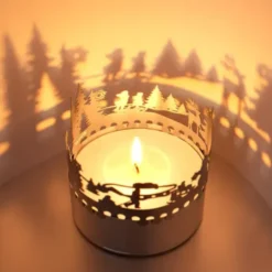 Schattenspiel Winter, Stecksilhouette für Teelicht