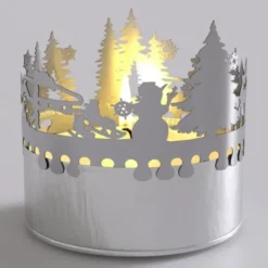 Schattenspiel Winter, Stecksilhouette für Teelicht