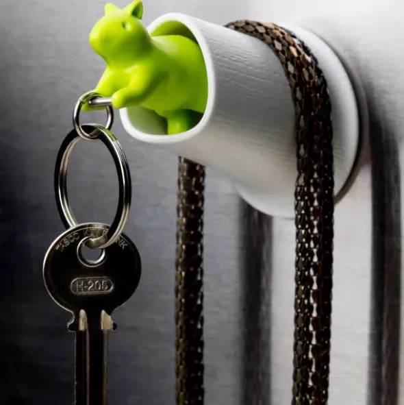 Schlüsselanhänger Eichhörnchen SQUIRREL KEYRING grün-weiß