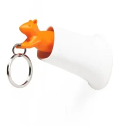Schlüsselanhänger Eichhörnchen SQUIRREL KEYRING orange-weiß