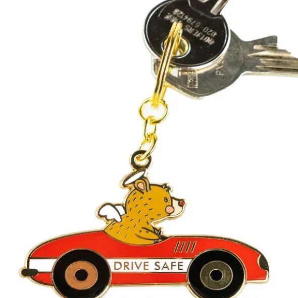 Schlüsselanhänger Glücksbringer, Auto - drive safe