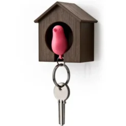 Schlüsselanhänger Sparrow braun/pink