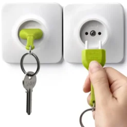 Schlüsselanhänger Steckdose Unplug grün