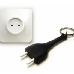 Schlüsselanhänger Steckdose Unplug schwarz