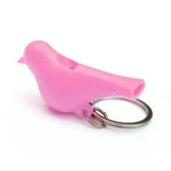 Schlüsselanhänger Vogel mit Pfeife pink