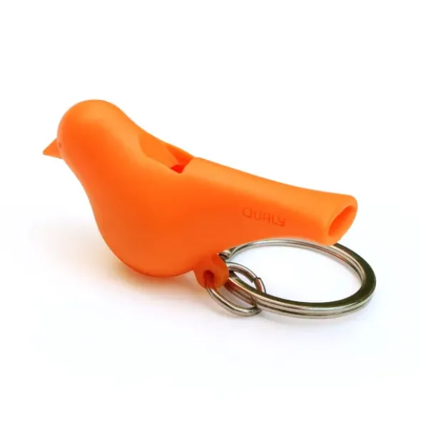 Schlüsselanhänger Vogel mit Pfeife orange