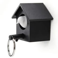 Schlüsselhalter mit Schlüsselanhänger Cuckoo, schwarz - weiß
