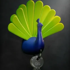 Schlüsselhalter Pfau - Peacock weiß