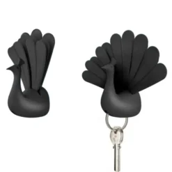 Schlüsselhalter Pfau - Peacock schwarz