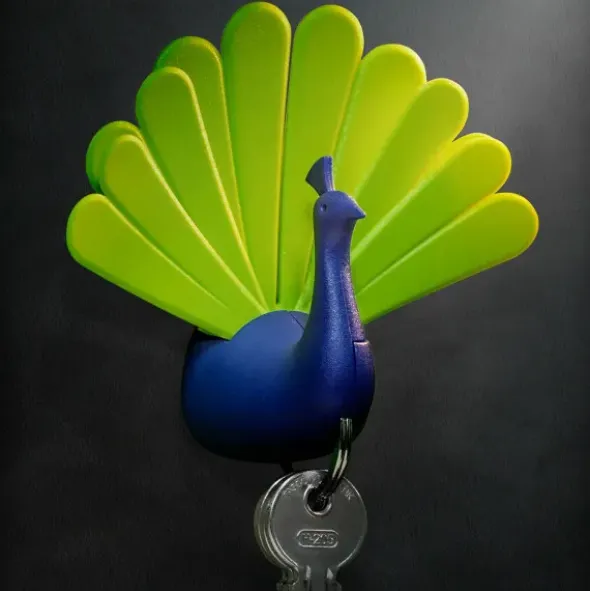 Schlüsselhalter Pfau - Peacock grün/blau