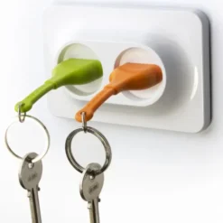 Schlüsselhalter Steckdose Double Unplug grün-orange