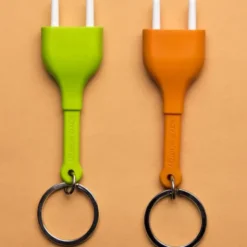 Schlüsselhalter Steckdose Double Unplug grün-orange