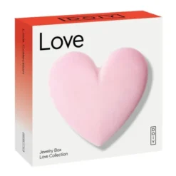 Schmuckbox Herz mit Samtbezug rosa