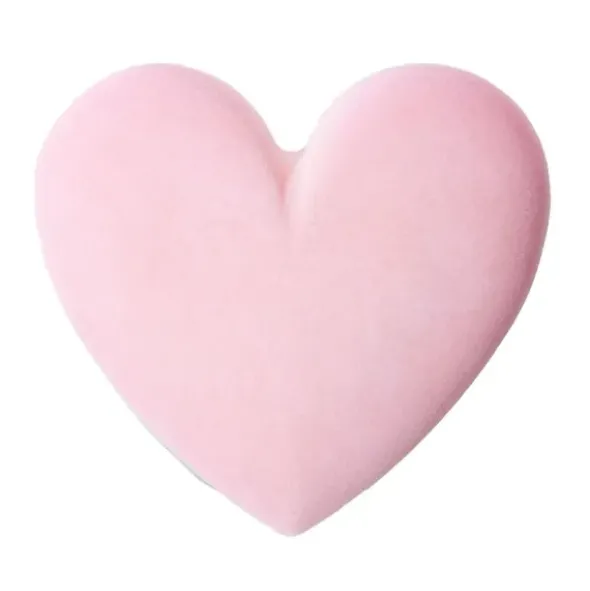 Schmuckbox Herz mit Samtbezug rosa