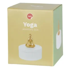 Schmuckdose Yoga - Keramik weiß, matt gold