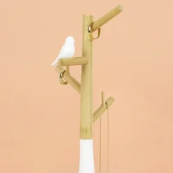 Schmuckständer BIRDIE - Schmuckbaum Holz mit weißem Vogel & Ablage