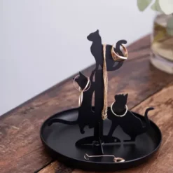 Schmuckständer Jewelry Katzen, schwarz