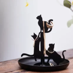 Schmuckständer Jewelry Katzen, schwarz