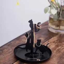 Schmuckständer Jewelry Katzen, schwarz