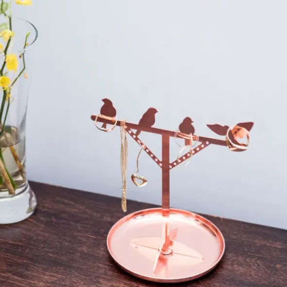 Schmuckständer Vögel - Jewelry Birds, kupfer roségold