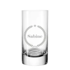 Schnapsglas graviert mit Kranz & Wunschname