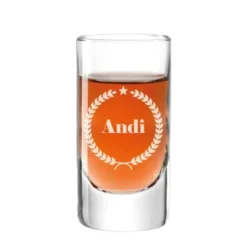 Schnapsglas graviert mit Kranz & Wunschname