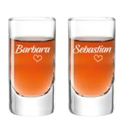Schnapsgläser Heart mit Herzmotiv & Namensgravur 2er-Set