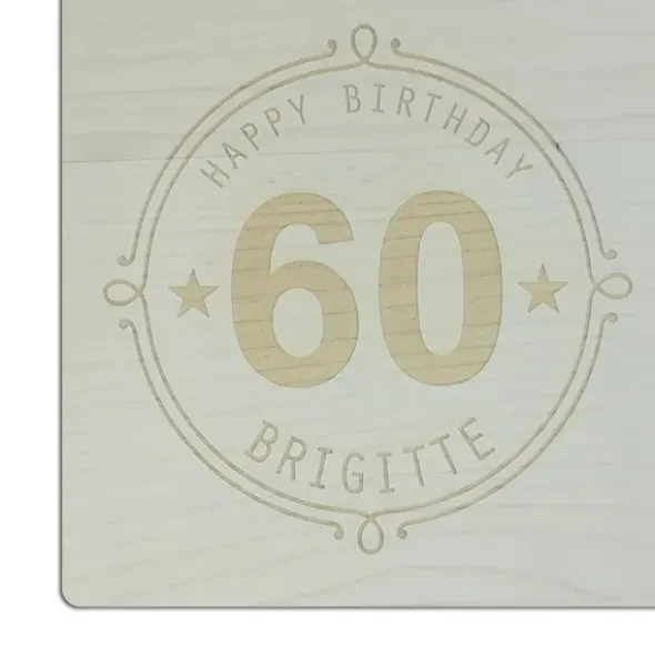 Schneidebrett mit Gravur HAPPY BIRTHDAY, 30 x 18 cm
