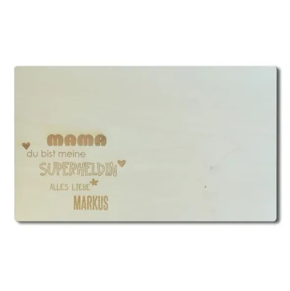 Schneidebrett mit Gravur MAMA + Namensgravur, 30 x 18 cm