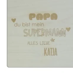 Schneidebrett mit Gravur PAPA + Namensgravur, 30 x 18 cm