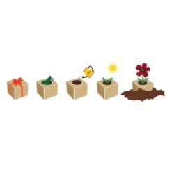 Schokoladenblume im Holzwürfel - süßen Geburtstag