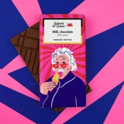 Schokoladentafel 70 g mit Illustration von Albert Einstein mit Eis