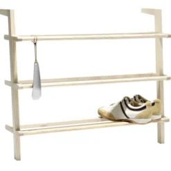 Schuhregal Gaston aus Holz - Anlehnregal für Schuhe mit 3 Ebenen H 66 x B 72 cm