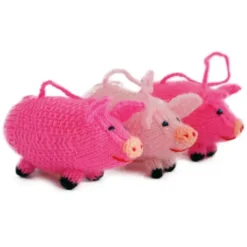 Schweinchen mit Aufhänger 10 cm gestrickt - handmade, pink