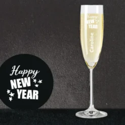 Sektglas mit Gravur HAPPY NEW YEAR