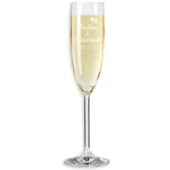 Sektglas mit Gravur Hochzeit, Herzen