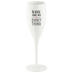 Sektglas YOU ARE MY EVERYTHING - weißes Kunststoff Champagnerglas mit Botschaft