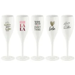 Sektglas YOU ARE MY SUNSHINE - weißes Kunststoff Champagnerglas mit Botschaft